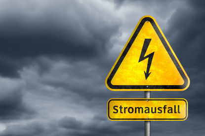 Schild mit der Aufschrift "Stromausfall"