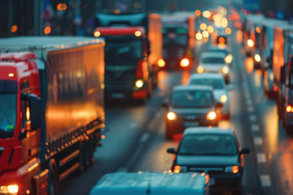 Das Bild zeigt Fahrzeuge auf der Straße.