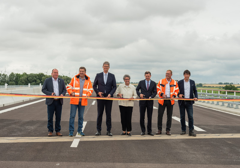 Banddurchschnitt an der neuen Anschlussstelle Stendal-Süd auf der A14