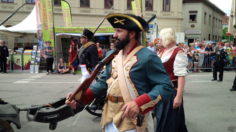 Teilnehmer beim Festumzug beim 21. Sachsen-Anhalt-Tag 2017 in der Lutherstadt Eisleben.