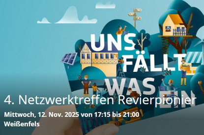 Die Grafik zeigt die Einladung zum Netzwerktreffen.