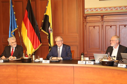 Wissenschaftsminister Prof. Dr. Armin Willingmann, Ministerpräsident Dr. Reiner Haseloff, Staatsminier Rainer Robra