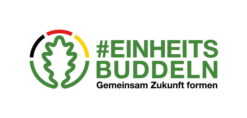 Das Bild zeigt das Logo zum Einheitsbuddeln.