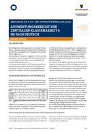 Titelbild: Auswertungsbericht der Zentralen Klassenarbeit 6 im Fach Deutsch (Sekundarschule)