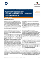 Titelbild: Auswertungsbericht Schriftliche Realschulabschlussprüfung Deutsch