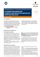 Titelbild: Auswertungsbericht Schriftliche Realschulabschlussprüfung Englisch
