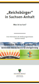 Titelbild: Flyer „Reichsbürger in Sachsen-Anhalt, was ist zu tun?“